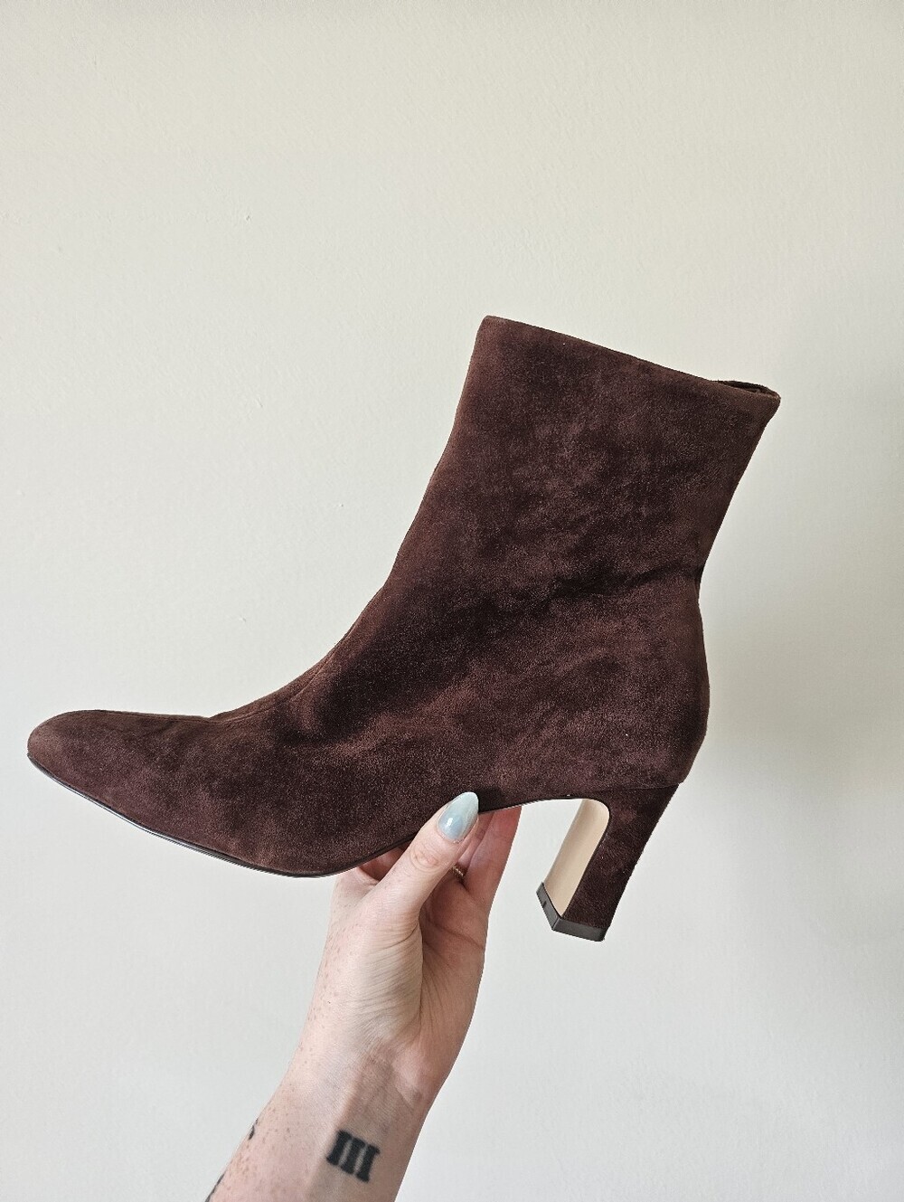 Steve Madden 10 ankle boots brown suede block heel suede - Picture 9 of 11